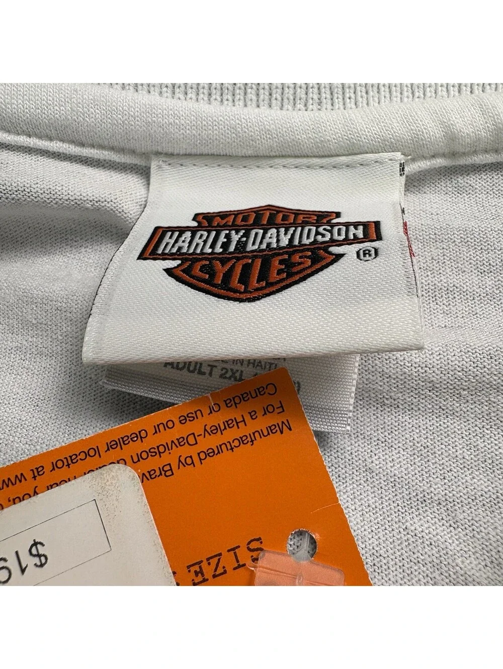 Harley Davidson Motorcycles Bahamas Polo T Shirt 2XL White New With Tags Flawed